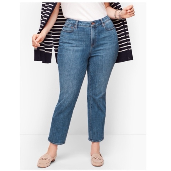 Talbots High Waist Straight‎ Ankle In Blue Wash Size 16 Petite - Picture 1 of 10